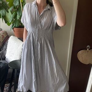 Striped Button-Up Dress